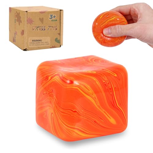 Graphinza Squeeze Toys – Soft Stress Relief Toys 1.4in Cube for Autism Relief, Balls for Adults and Children, Classroom Prizes – Durable Design, Not Easy...