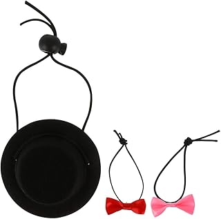Balacoo 3pcs Hamster hat pet Rabbit Dress Puppy Bowtie Collar for Puppy Cat Top Hats Cat Hat Guinea Pig Bow Tie pet Party hat Small Pet Top Cap Puppy hat Polyester Clothing Bunny hat