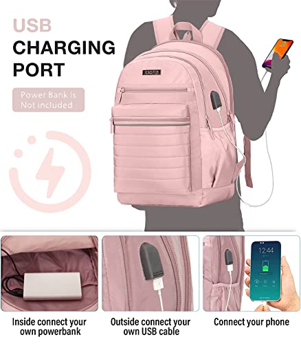 Image of KEOFID Casual Backpack for Women, Work Backpack for Women, Back pack for School College, Carry-On travel backpacks, Anti-Theft Womens backpacks, School bookbag for girls(Pink)