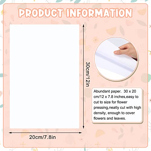 30 Pcs Blotting Paper for Flower Press Large A4 Flower Press Paper Blotter Paper Highly Absorbent Reusable Paper Refill Lining Paper for Art Craft Scrapbook Making, 11.81 x 7.87 Inches - Image 3