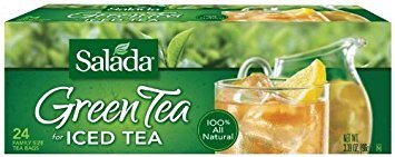 ArtMuseKitsMikash Salada Green Tea for Iced Tea - Family Size 24 Count Tea Bags - 6 Pack