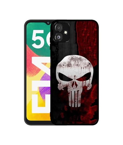 Image of Punisher Skull Design Premium 2D Printed Metal Back Case Cover for Samsung Galaxy F14 5G