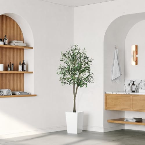 Miniatura 8 de Yoleo Olivo Artificial 150cm Plantas Artificiales Interior Falsa Planta Verde Decoración Para Interior Exterior Casa Dormitorio Salón Balcón Patio Jardín