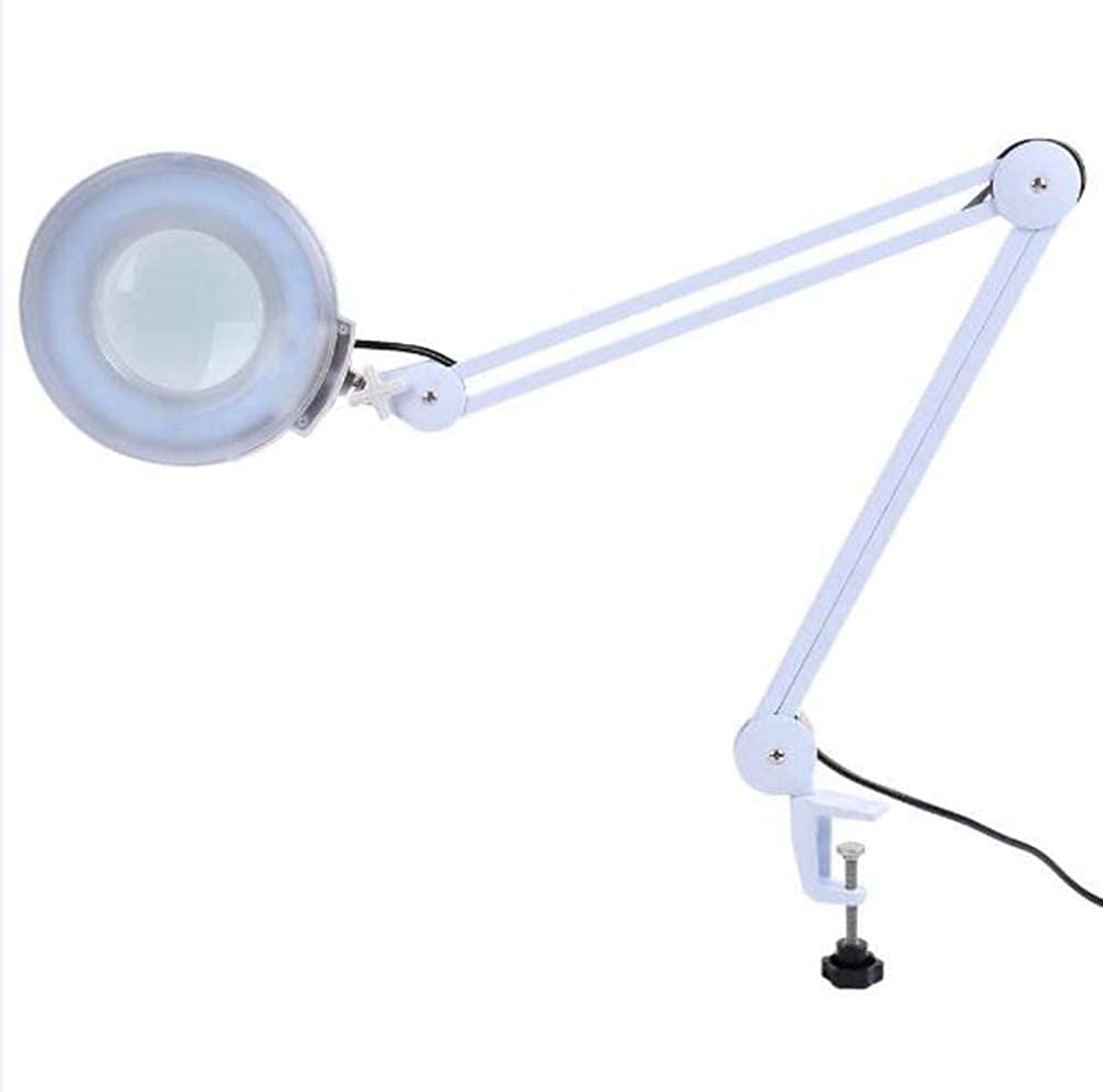 Lupa, Lámpara con Lupa Y Luces Led, Lupa De Mesa con Aumento 8X, Lupa De Lectura.