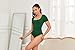DSPSAM Summer Fashion 2025 Green Short Sleeve Tank Top Body Suits Womens Leotard Bodysuit Shapewear for Womens (Green X-Small)
