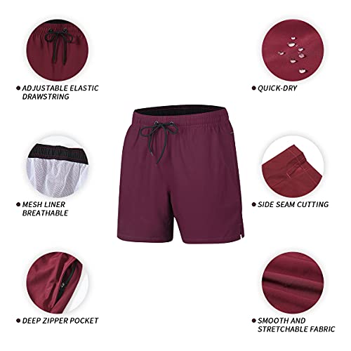 YuKaiChen Men's Swim Trunks Quick-Dry Mesh Liner Beach Shorts Zipper Porket4