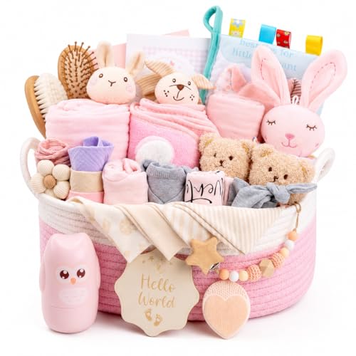 30 Piece Luxury Baby Girl Gift Basket