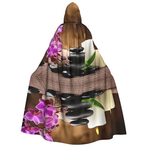 Cape à capuche avec motif imprimé de pierre zen pour déguisement