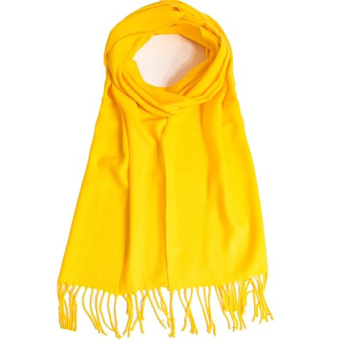 AUSEKALY Scarf For Men Women Neck Scarf Plaid Winter Scarf Fall Softest Classic Warm Bright Yellow