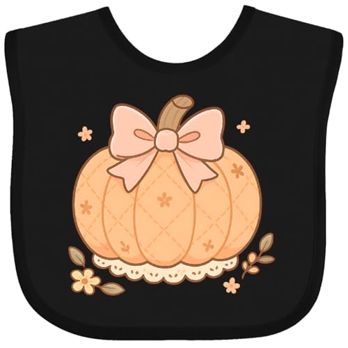 inktastic Halloween Pastel Pumpkin Bow Baby Bib