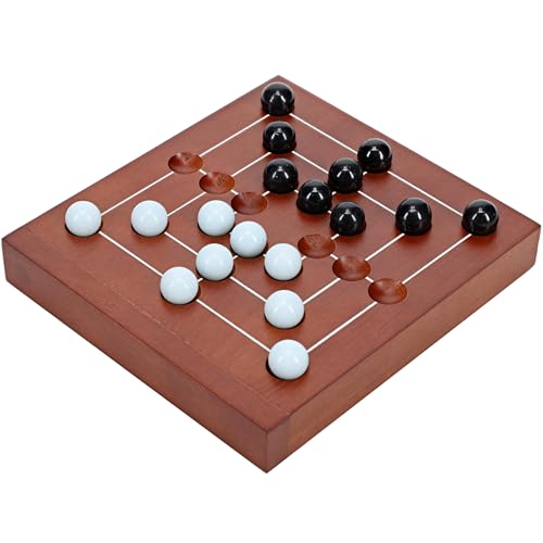 Juego de Mesa Nine Men's Morris de Madera Sólida 5 pulg miniatura 1