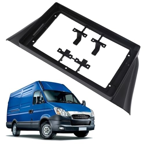 Getdoublerich Façade d'autoradio 9" pour Iveco Daily 2014+, cadre de montage stéréo 2DIN, kit de montage en plastique ABS, noir