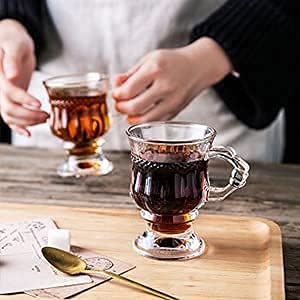 Mahi Enterprise® Glass Coffee Mug with Handle 150 ML - Set of 6, Clear Tea Cup Set for Coffee, Tea, Milk, Hot & Cold Beverage (Transparent) 2