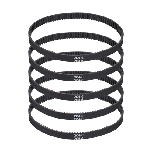 sourcing map 5Pcs 204mm GT-2 Timing Belt 6mm Width 2mm Pitch Closed Loop