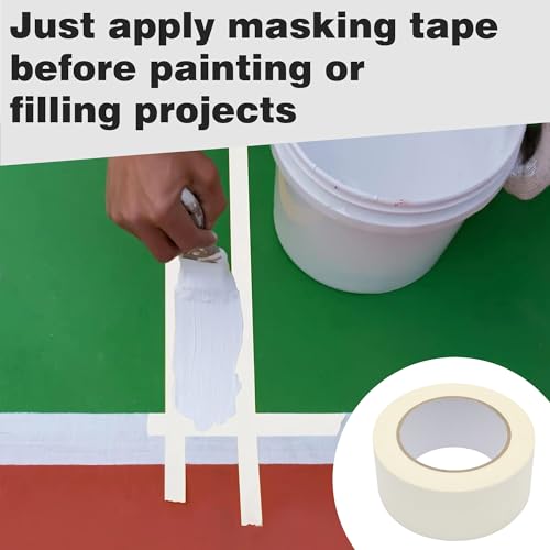 Image of Masking Tape 2 inch Wide, Beige White Painters Tape General Purpose Tape for Crafts Painting Labeling Decoration School Projects Home Office, 2 inchX55 Yards