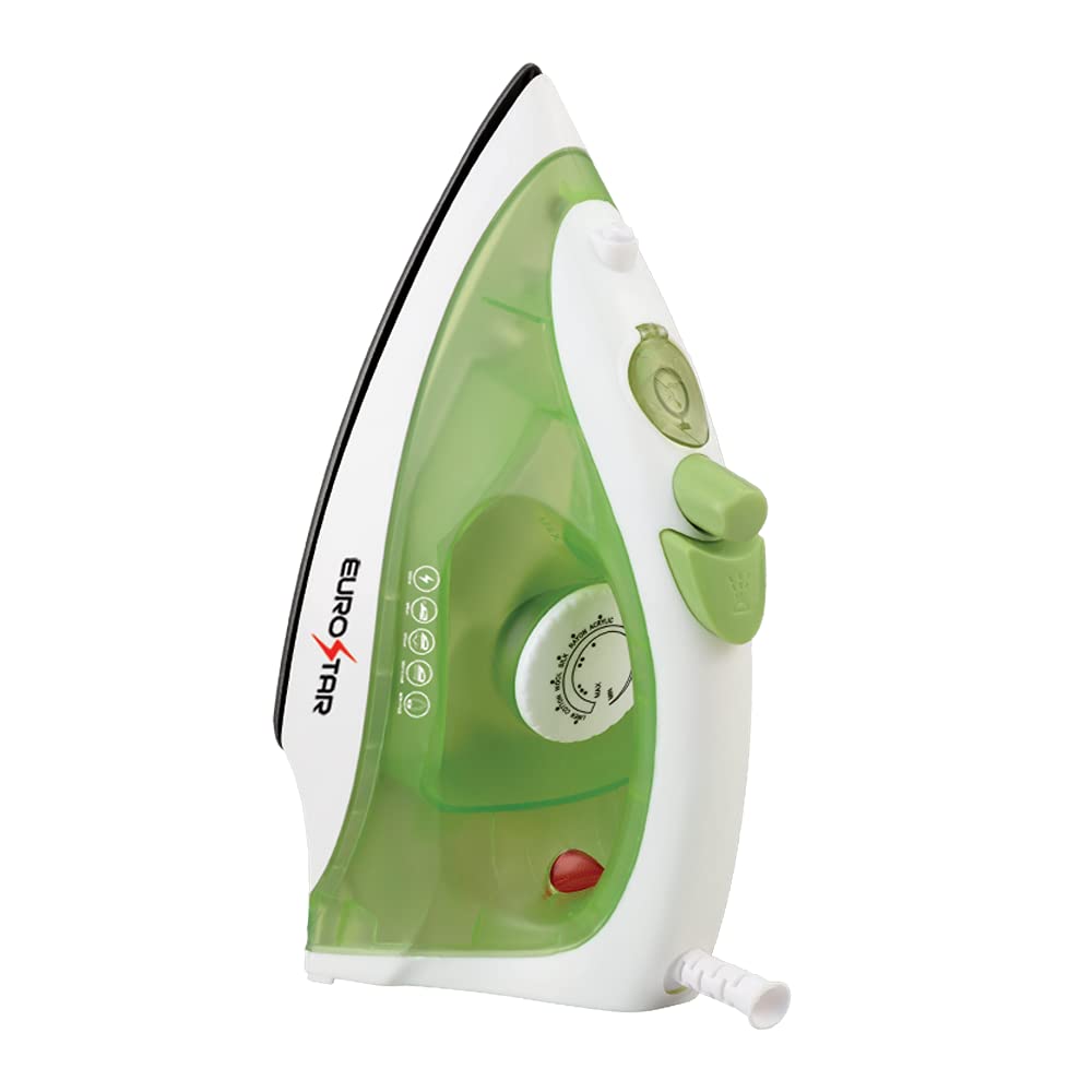 EUROSTAR IR227G Spray, Steam and Dry Compact Iron, Green