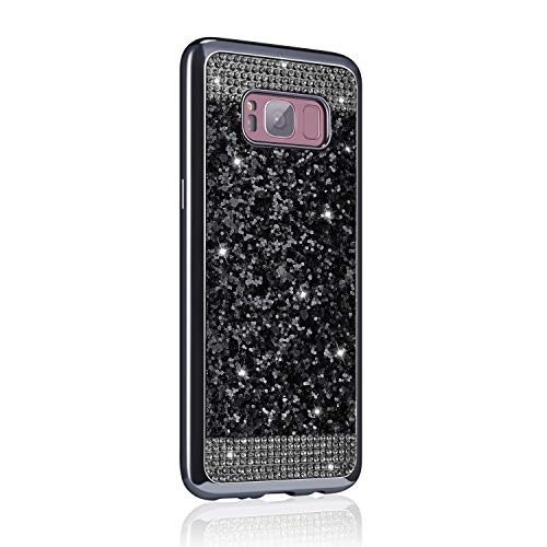 Zcdaye Case For Samsung Galaxy S7 Edge,Bling Glitter[Crystal Rhinestone Diamond][Electroplating Edge] Shockproof Protective Soft Tpu Back Case For Samsung Galaxy S7 Edge - Black #TOP1