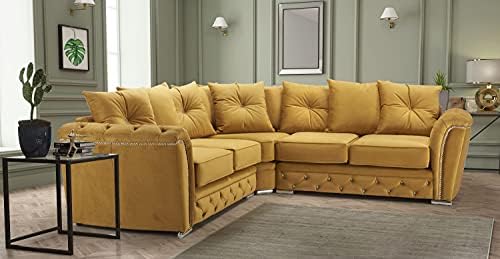 Huge Sale | Luxurious Modern Mustard Corner Sofa - corner sofas for living room - sofas & couches - Plush sofa - Corner Sofas For Living room sale UK Main land