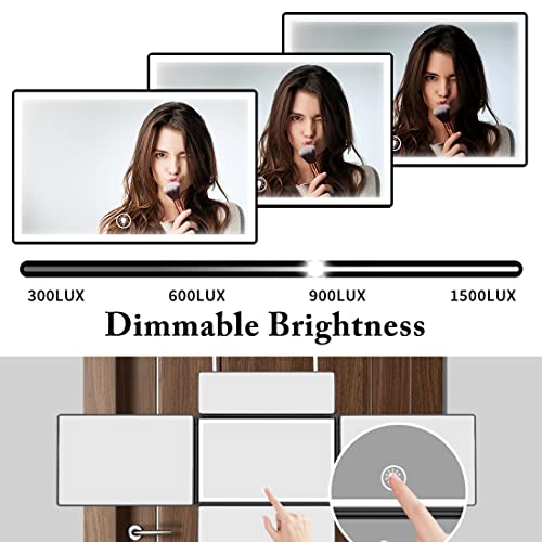 Espejo de maquillaje rectangular con luz LED miniatura 5