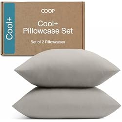 Coop Home Goods Cool+ Cooling Pillow Case Set of 2, Dove Grey King Size Pillow Covers, Luxury Spa, Breathable, Hotel Quality Pillow Cases
