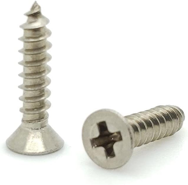 100 Qty #4 x 1/2" Flat Head 304 Stainless Phillips Head Wood Screws (BCP105)