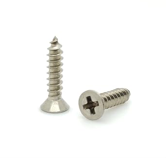 BCP Fasteners 100 Pack #4 x 1/2" Flat Head 304 Stainless Phillips Head Wood Screws BCP105