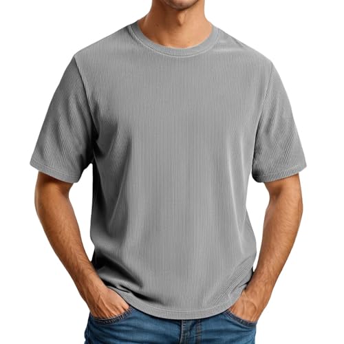 T-shirt en velours côtelé de qualité supérieure avec col rond élégant