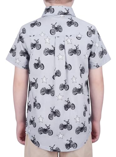 Image of Boys Hawaiian Button Down Shirt, Pure Combed Cotton Short Sleeve Size 3-15Y | Pure Combed Cotton, Smooth 60s yarn, Tagless Label, Pilling-Resistant, Shrink-Resistant, Fade-Resistant, Machine Washable