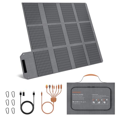 120W Tragbares Solarpanel, 19V faltbares Solarladegerät mit USB C, USB A und DC Ausgängen, IP65 Wasser- und...