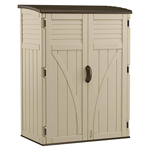Suncast Outdoor Storage Cabinet Waterproof Resin Vertical Outdoor Storage Shed