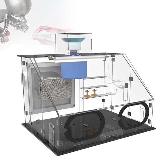 Cabine de pulvérisation portable pour aérographe avec lumières LED et ventilateur d'échappement pour peinture propre modèles d'art