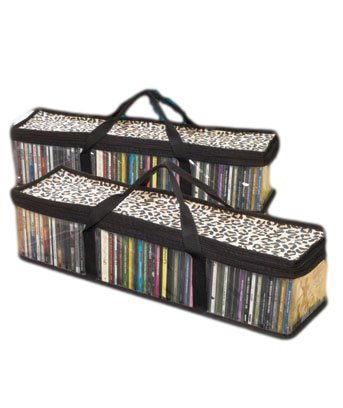 Set of 2 CD Leopard Storage Bags (Holds 50 CD's Each - 100 Total!) Frog It (TM)