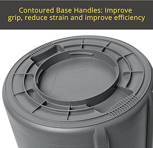 Rubbermaid Commercial 263200Gy Round Brute Container Plastic 32 Gal Gray thumb #6