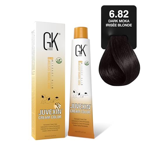 GK HAIR Color Cream 6.82 Dark Moka Irisée Blonde 3.4 Oz miniatura 1