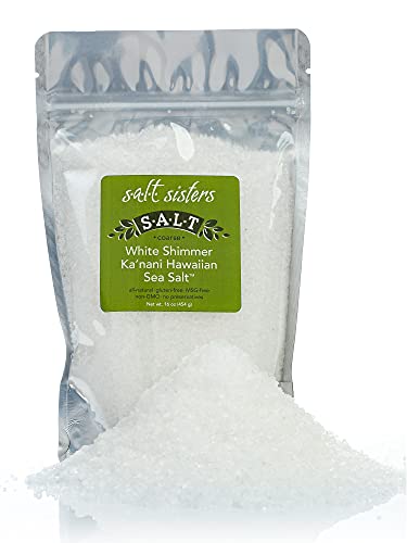 s.a.l.t. sisters White Shimmer Ka'nani Hawaiian Sea Salt, All Natural Coarse Salt, Dissolves Easily, GMO and MSG Free, Great for Meat, Fish, Vegetables, Fruit, 1 pound