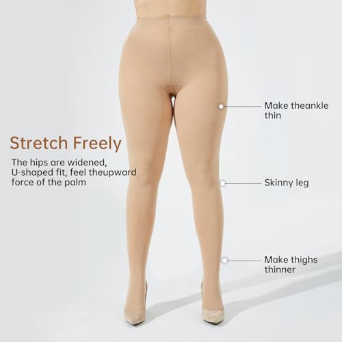 Women's Plus Size Pantyhose Sheer Stocking Control Top Tights High Waist Ultra-Soft Panty Hose, 1/2 Pairs4