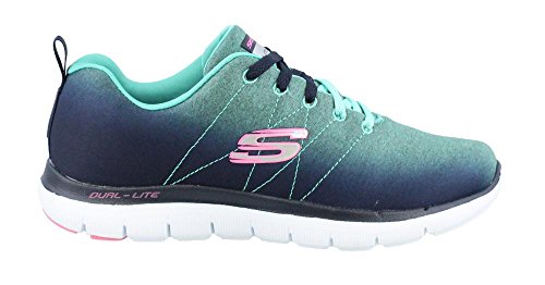 Skechers Sport Women's Flex Appeal 2.0 Fashion Sneaker, Navy/Aqua, 8.5 M US