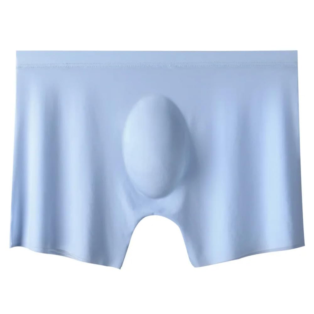 Mens Boxer Shorts - 3Pcs Ice Silk Men Blue Panties Seamless Sexy Underwear Man Underpants Panties Male Ultra-Thin Breathable Briefs, Fitted Hipster Boxers For Men