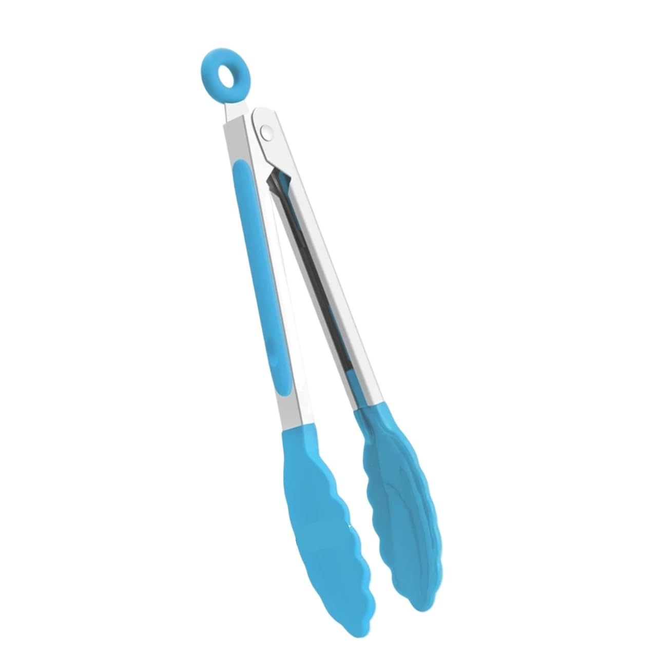 Küchenzange 3 Teile/Satz 7 Zoll Silikon Küche BBQ Zangen Edelstahl Locking Kochen Zange Mit Silikon Tipps rutschfeste Lebensmittel Zange for Kochen(Blue)