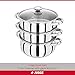 Judge Essential 3-Tier Stainless Steel Steamer - Thermic Based & Vented Glass Lid, Oven-safe Vegetable Steam Cooker – Energy-Efficient, Induction Ready Healthy Steamer Cooking – 20cm
