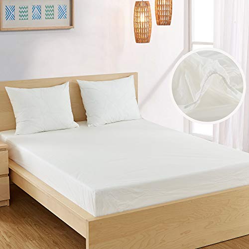 Bargoose | Fitted Waterproof Twin Mattress Cover | Vinyl Bed Protector | Guards Against Pests & Liquids | Allergen & Dust Mite Barrier | Hypoallergenic | White (16" Deep) #TOP1