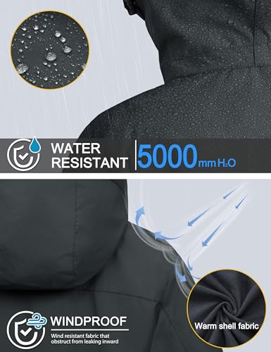MAGCOMSEN Women's 3 in 1 Ski Jacket Water Resistant Winter Snow Coat Warm Fleece Lined Windproof Hiking Rain Outwear - Image 5