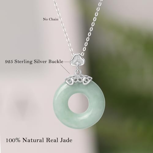Real Natural Light Green Jade Donut Pendant Necklace for Women Genuine Type A Jadeite Circle Round Jewelry2