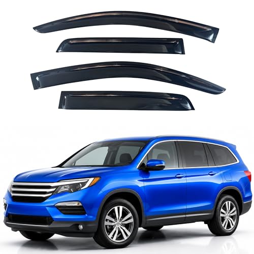 Image of IG Window Visors Fit for 2016-2022 Honda Pilot, Out-Channel Rain Guards Vent Wind Deflectors 4PC, Car Accessories for 16-22 Pilot (Excludes Touring Models)