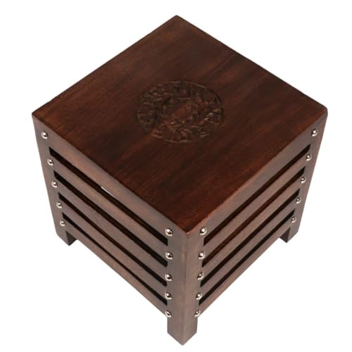 Image of Wooden Stool Table Solid Wood Best Used as Bedside Corner Footrest Foot Step Stool Tea Coffee Plants for Living Room Outdoor Furniture Pre-Assembled (Brown NEW)