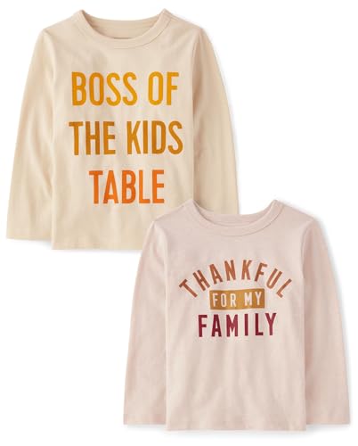 Image of The Children's Place Baby and Toddler All Holidays,Birthdays Long Sleeve Graphic T-Shirts,2 Pack