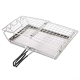 Hoppipola Faltbarer Camping-Toaster aus Edelstahl, tragbares Outdoor-Brotgestell für Gasherd-Grillen, verstellbare Größe, Grillzubehör, Silber