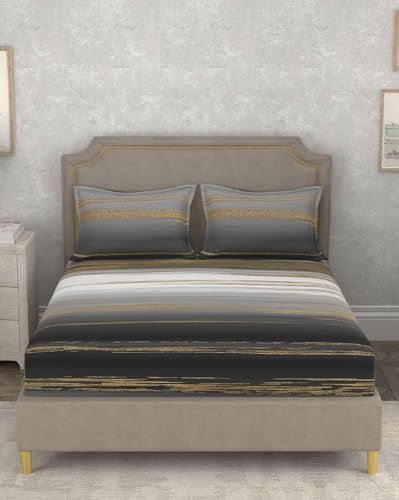 Image of Portico New York Super King Size Flat Bedsheet with 2 Pillow Covers Facets (Multicolor 1)
