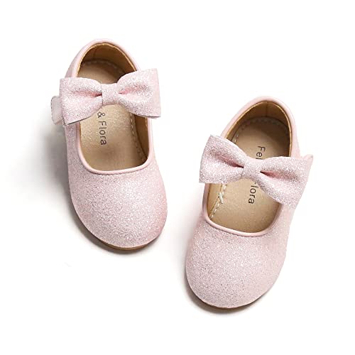 Image of Felix & Flora Toddler Flower Girl Dress Shoes - Girl Ballet Flats Party School Shoes Wedding