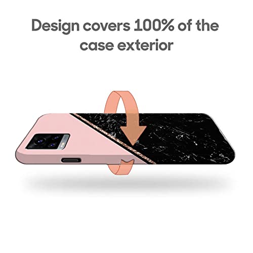 Image of COLORflow Back Cover Compatible with Vivo V20 | Beautiful Black Pink Marble | Designer Printed Hard CASE Bumper Back Cover Compatible with Vivo V20